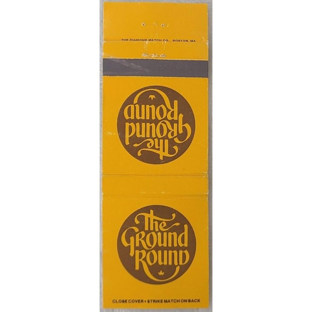 Matchbook Cover Ground Round Brown Yellow Logo Bismarck Minot North Dakota ND